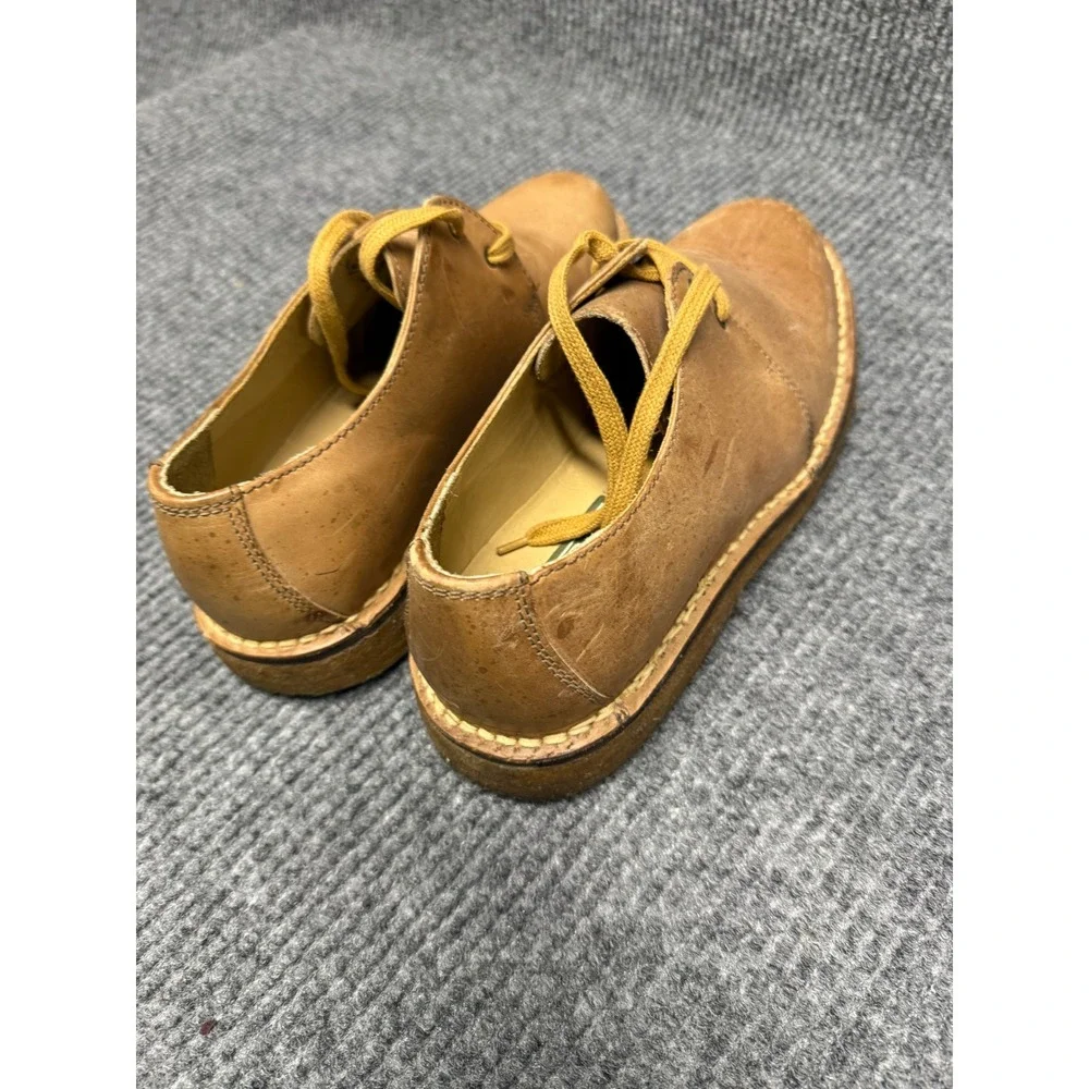 LL Bean‎ Mens Leather Oxford Shoes Tan Lace Up Low Top Made in USA Brown